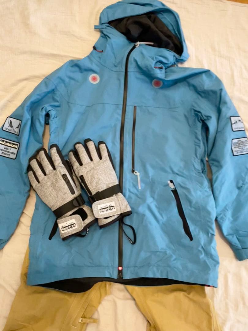 inhabitant　インハビタント　ブルージャケット＆ベージュパンツセット