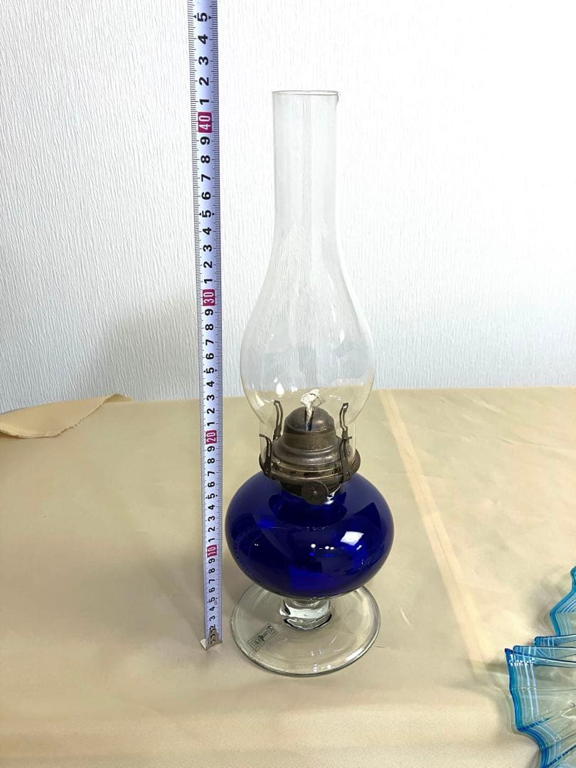 北一硝子　灯油ランプ　オイルランプ インテリア照明　フリルガラス
