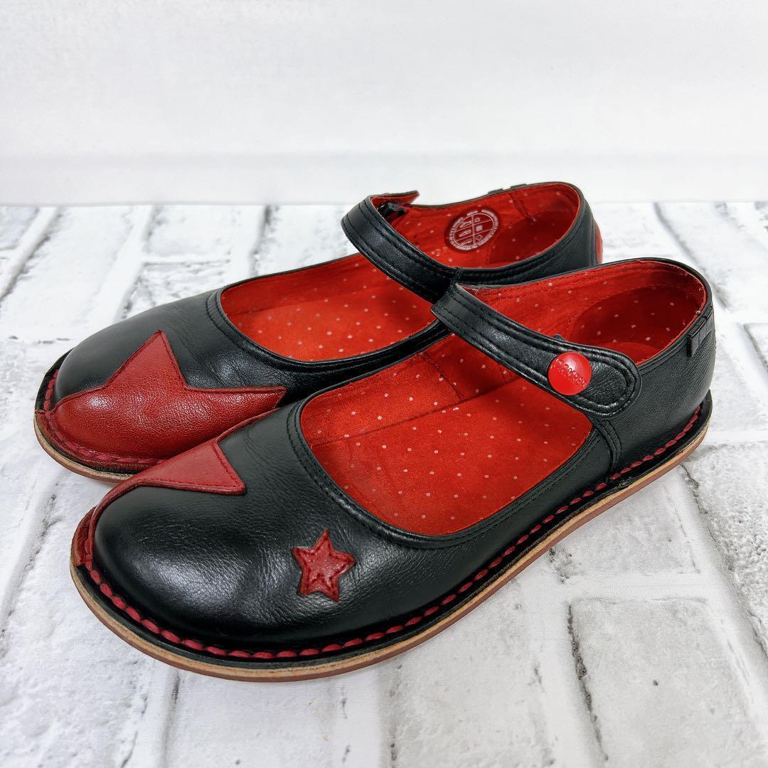 CAMPER カンペール メリージェーン レザーフラットシューズ スター 37