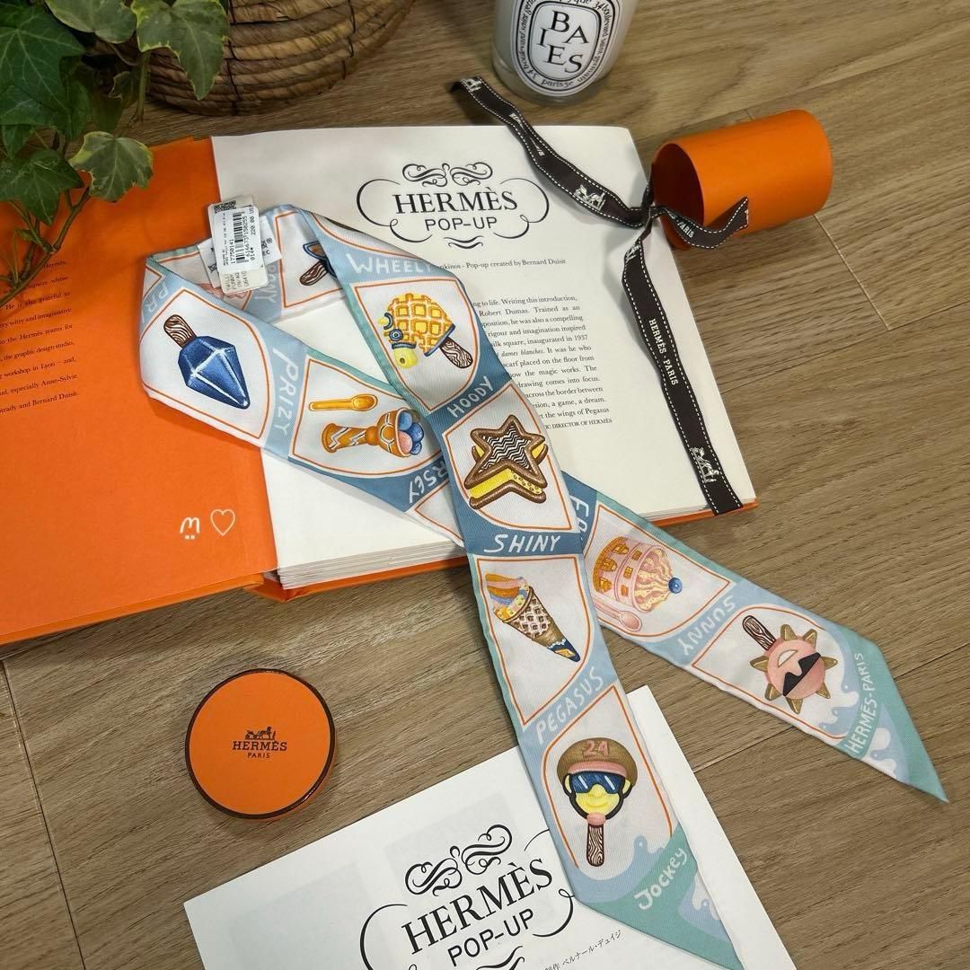 新品　HERMESエルメス　ツイリー　ファニーアイスクリーム　シルクスカーフ