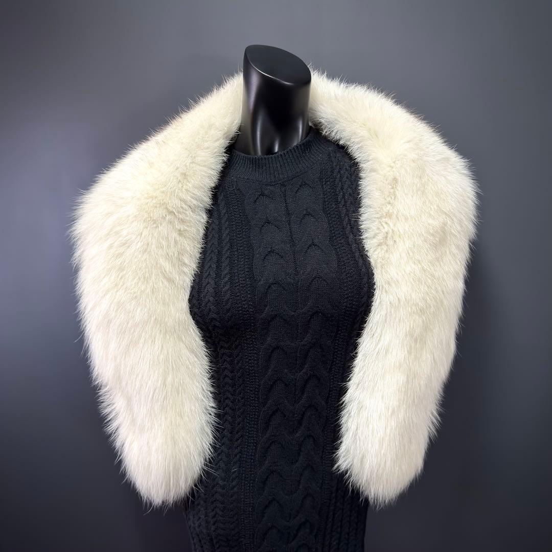 【白華】SAGA FOX サガフォックス ショール ホワイトフォックス 白翼気品