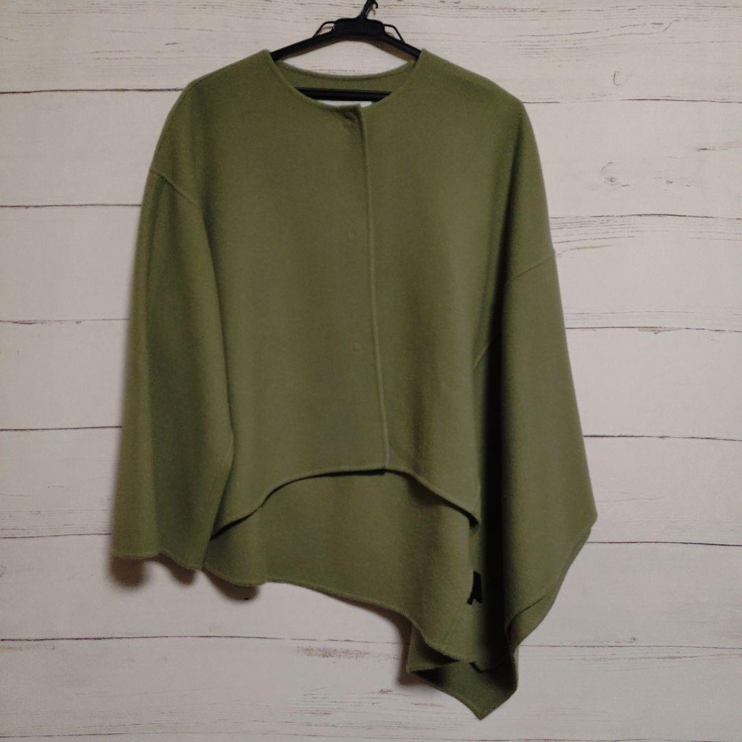 美品♡ADORE アドーア ソフトリバー ノーカラージャケット　アシンメトリー