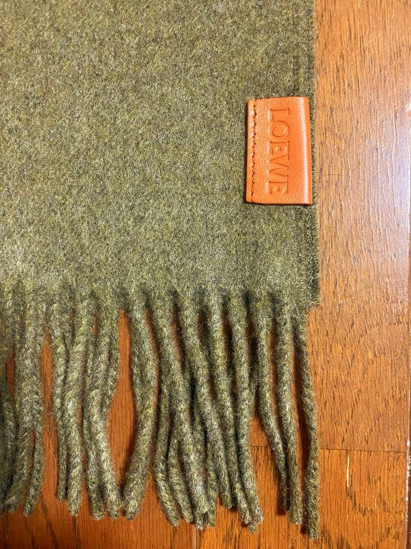 【未使用品】LOEWE マフラー カシミア100% カーキグリーン