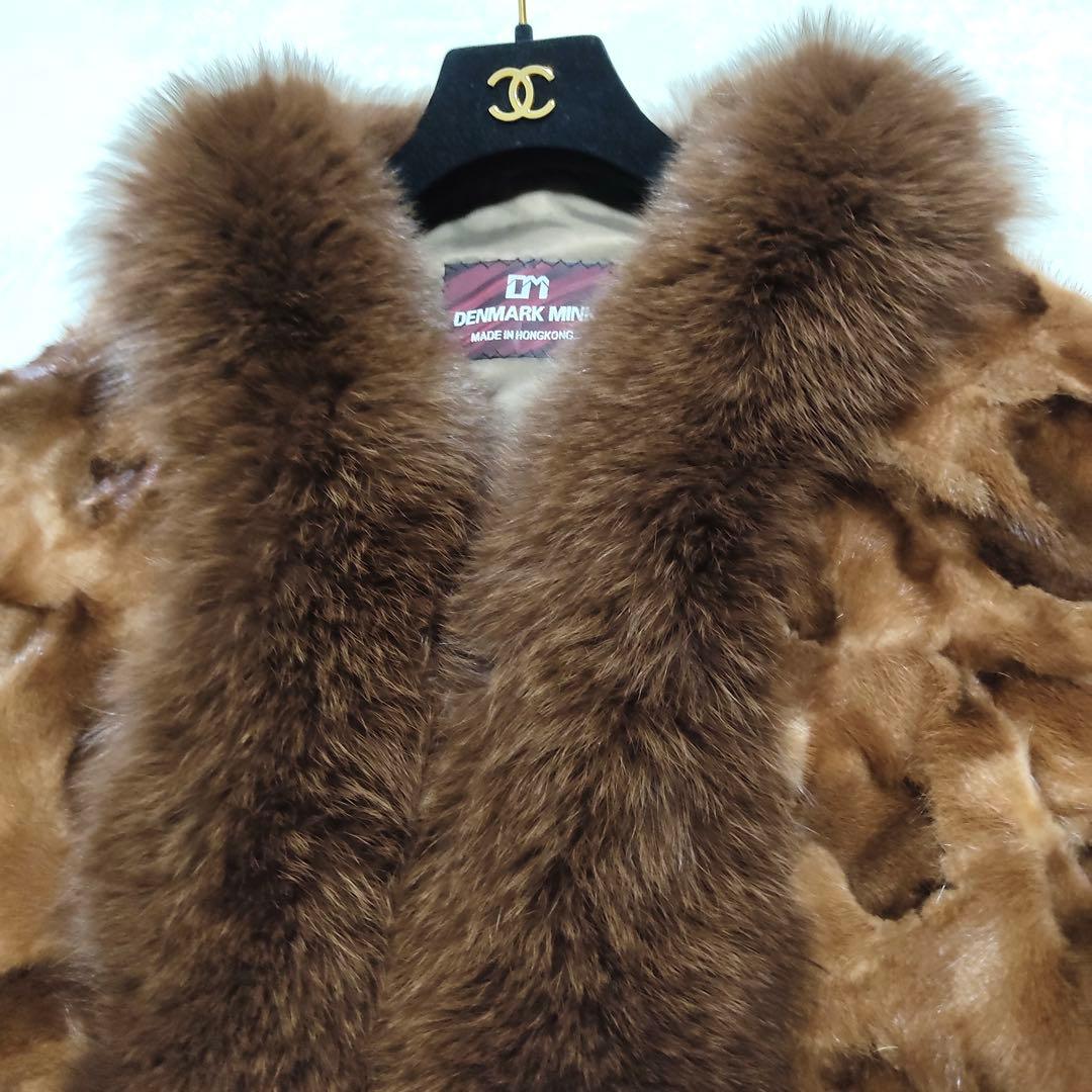 デンマークミンク　毛皮 ミンク ポンチョ ケープ 羽織り