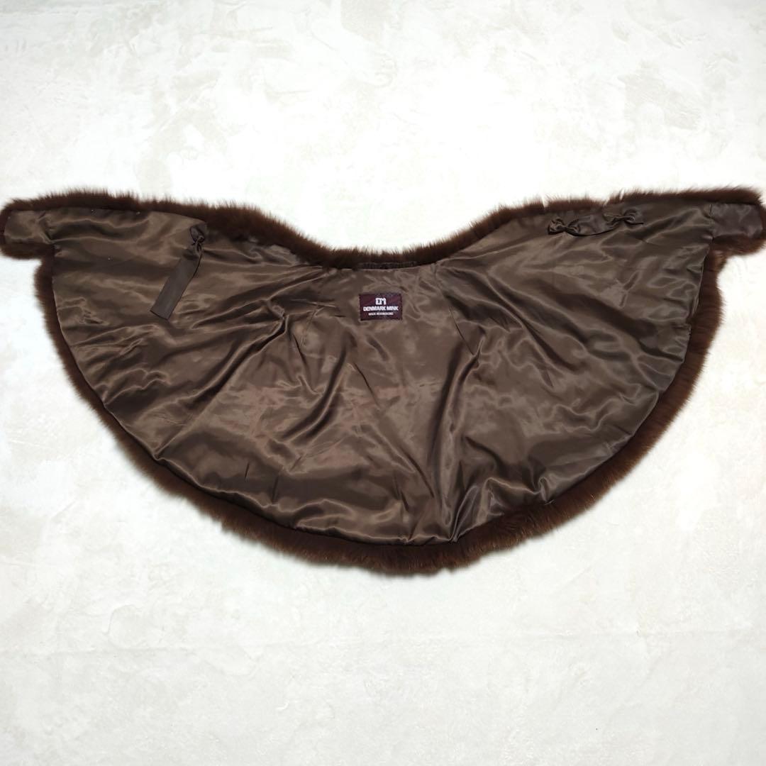 デンマークミンク　毛皮 ミンク ポンチョ ケープ 羽織り