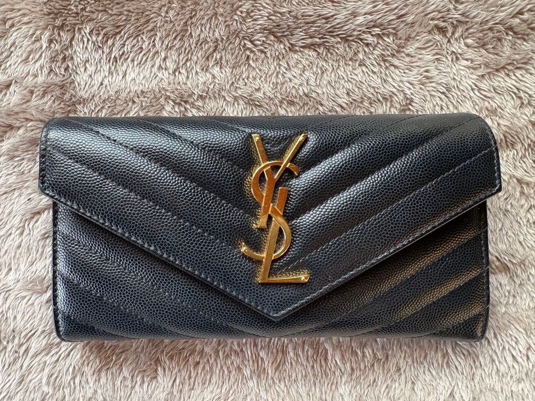 SAINT LAURENT YSL 長財布 ブラック - 小物送料 無料 通販