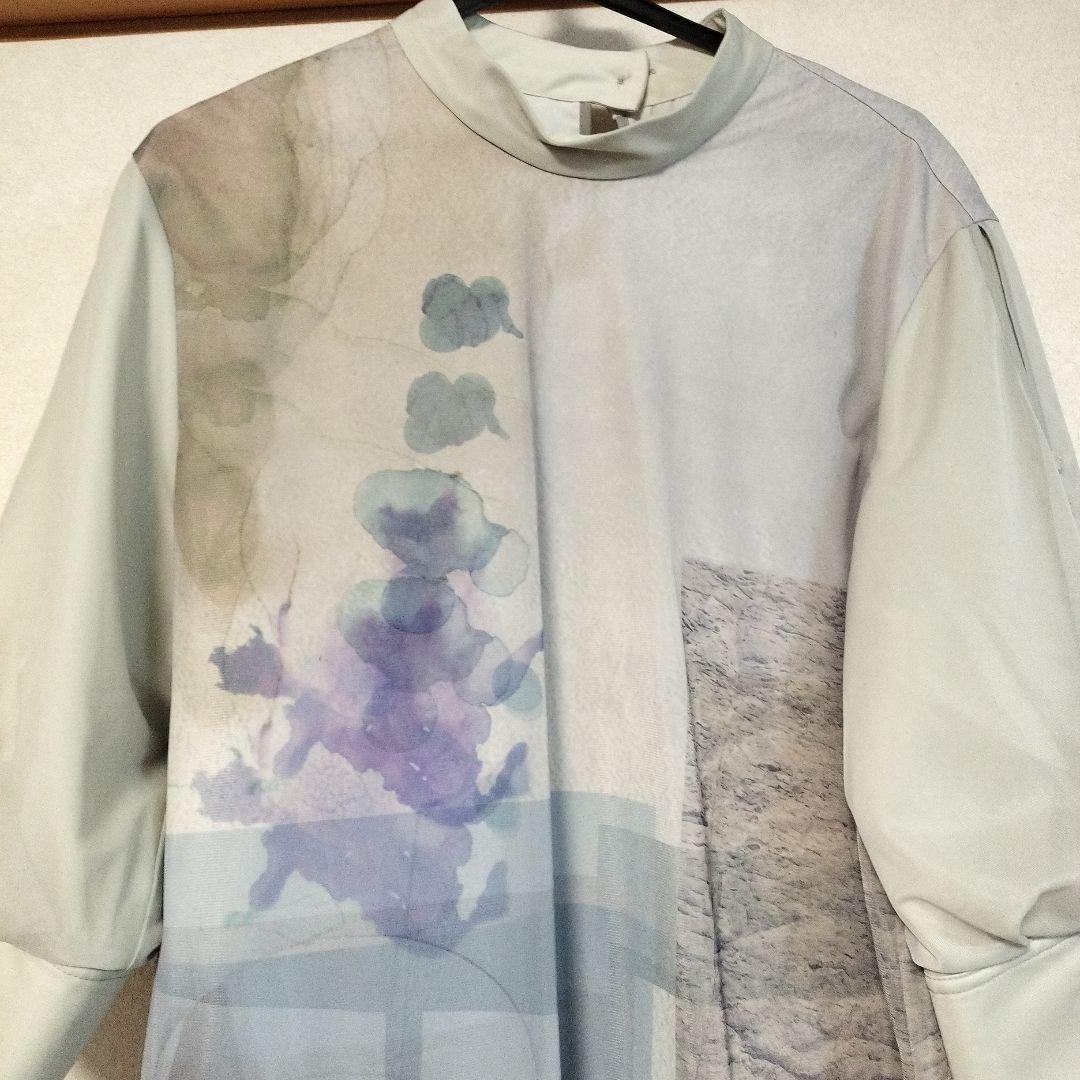 タグ付き 未使用 パブリックトウキョウ 水彩調 ワンピース グレー