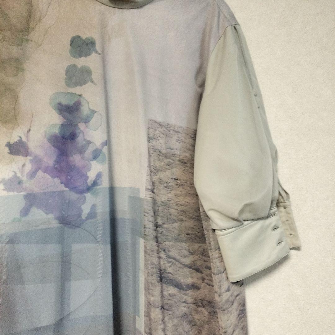 タグ付き 未使用 パブリックトウキョウ 水彩調 ワンピース グレー