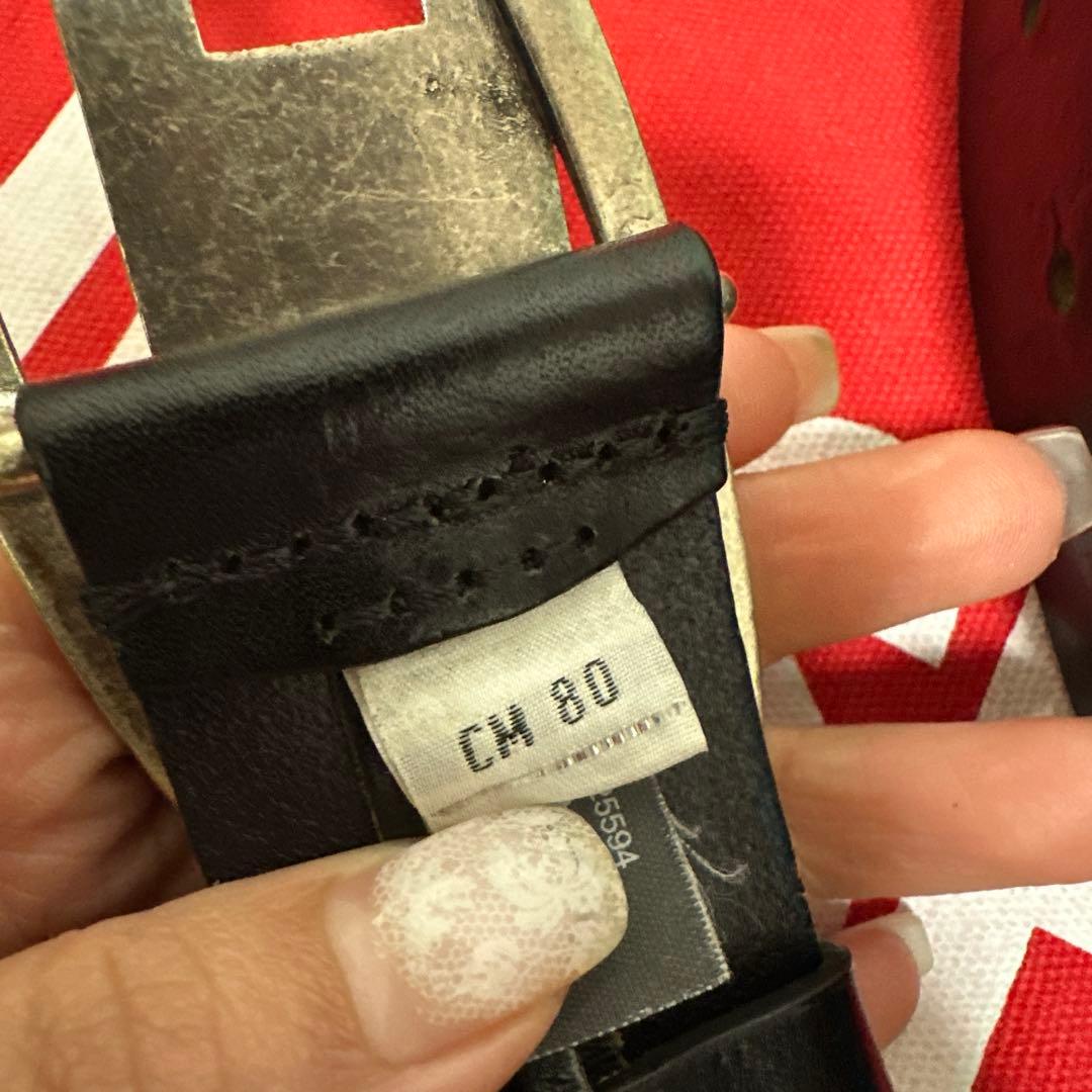 DIESEL ブラックレザーベルト CM 80 証明書付き