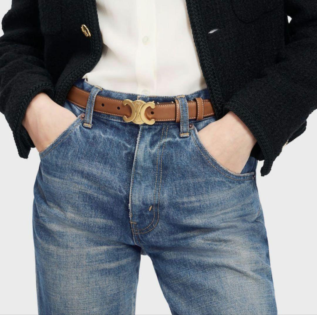 セリーヌ CELINE トリオンフ ベルト 黒 75