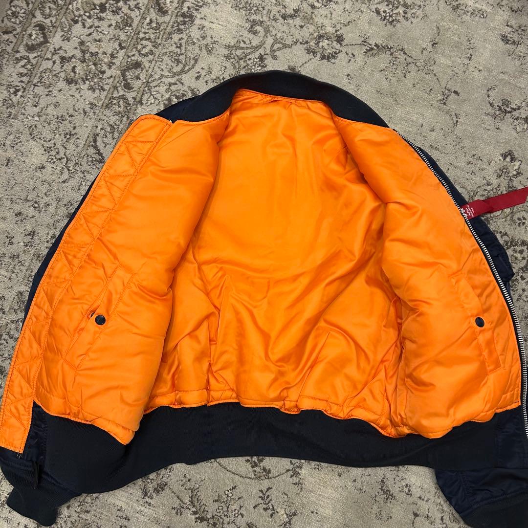 【美品】アルファ ALPHA MA-1 フライトジャケット ネイビー XLサイズ