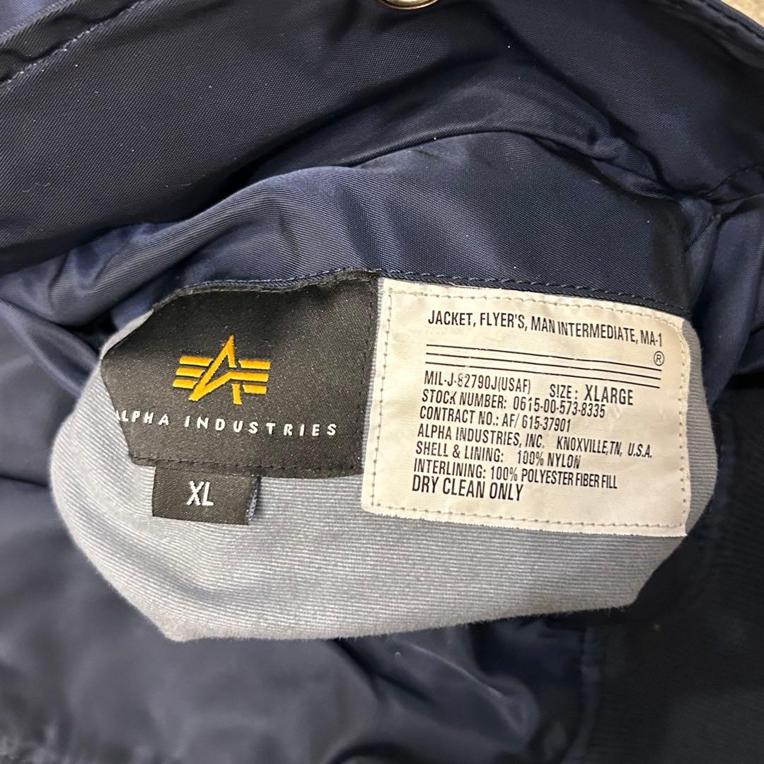 【美品】アルファ ALPHA MA-1 フライトジャケット ネイビー XLサイズ