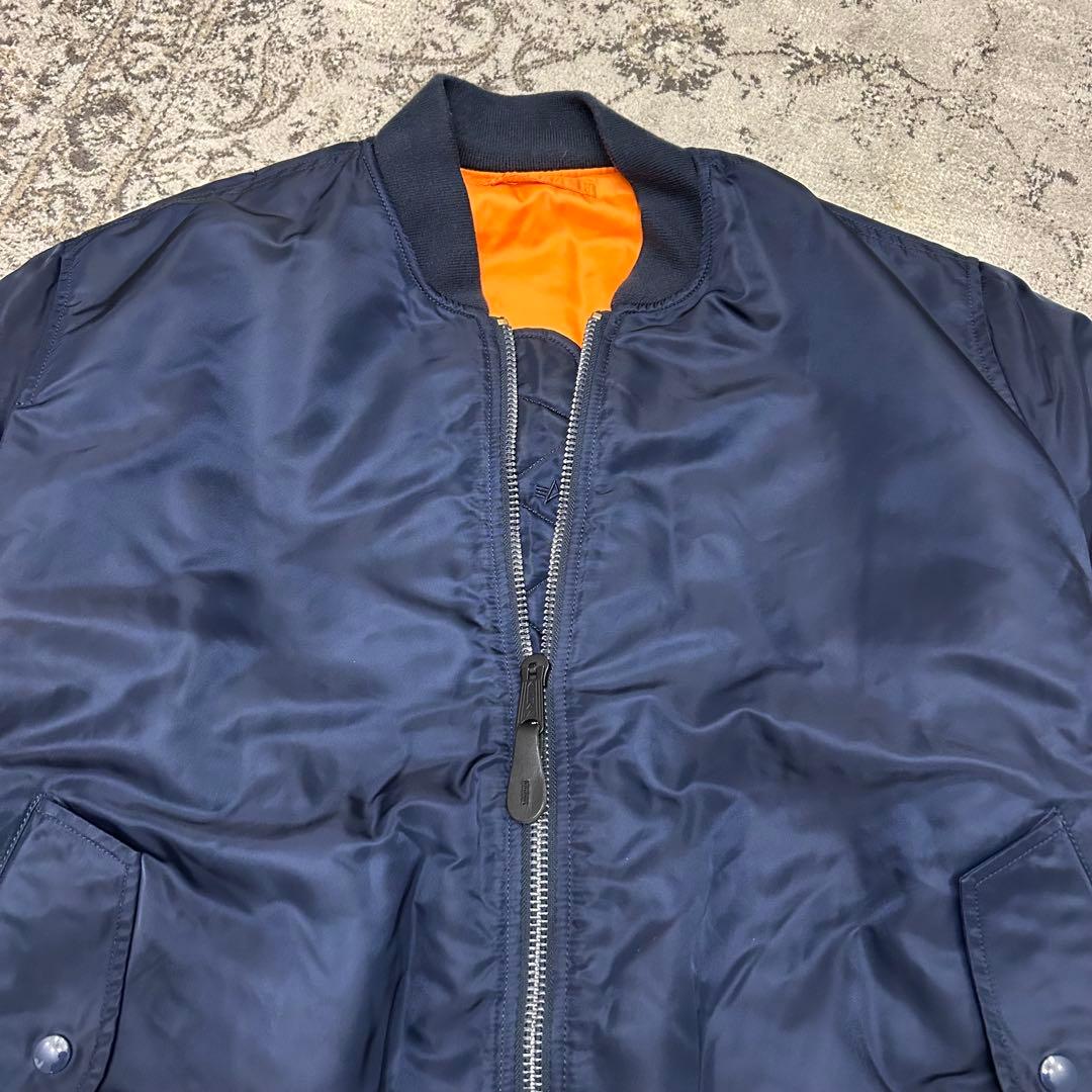 【美品】アルファ ALPHA MA-1 フライトジャケット ネイビー XLサイズ