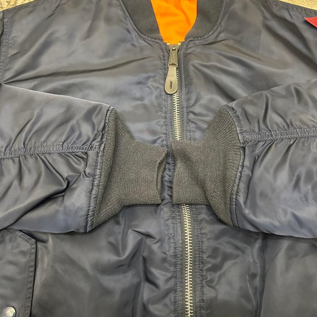 【美品】アルファ ALPHA MA-1 フライトジャケット ネイビー XLサイズ