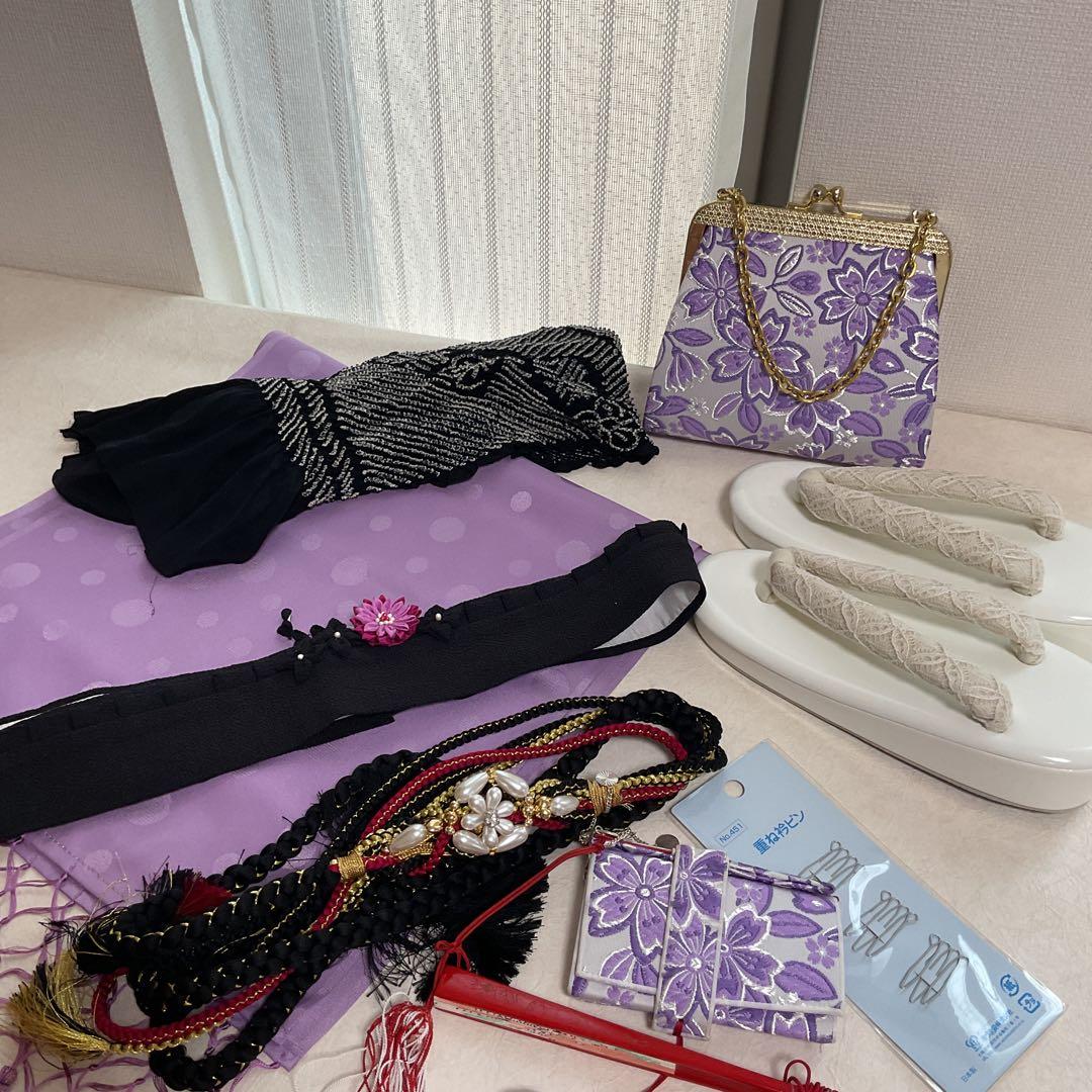 No.74 七五三　7歳　正絹着物フルセット　　　銀河