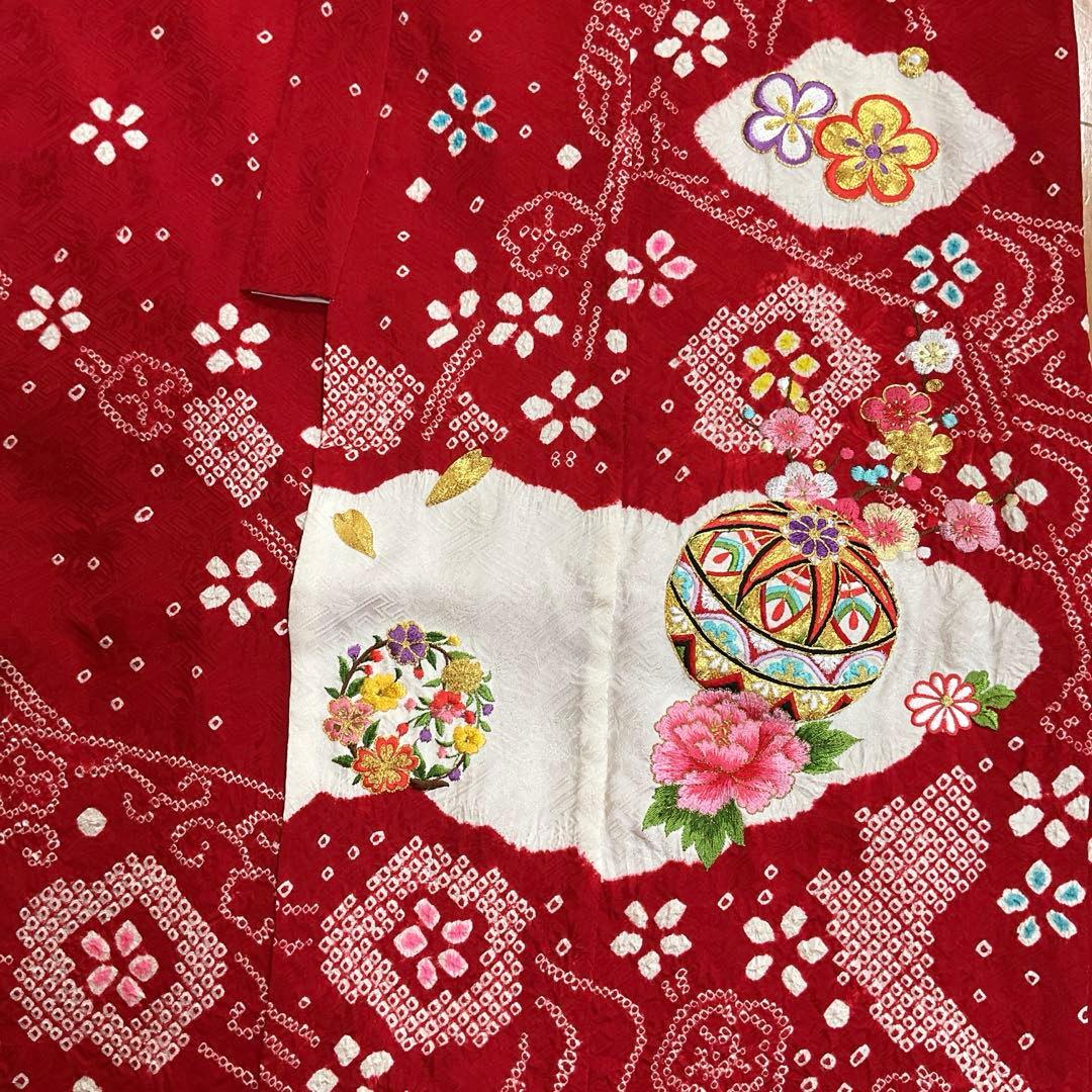 AmamaNo.5 七五三　7歳　　正絹着物セット　　本絞り