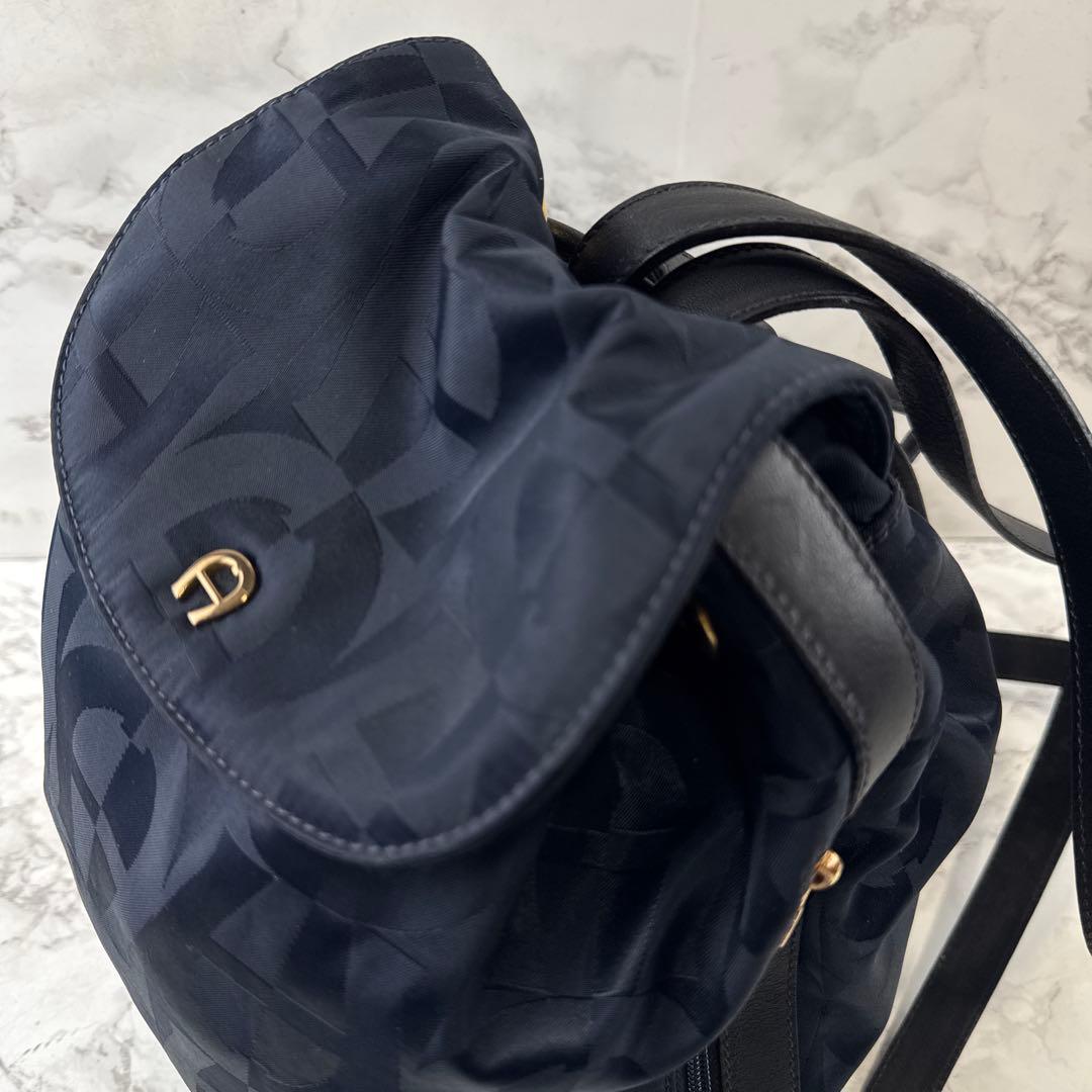 ほぼ未使用 AIGNER アイグナー イタリア製 ナイロン×本革 レザーリュック