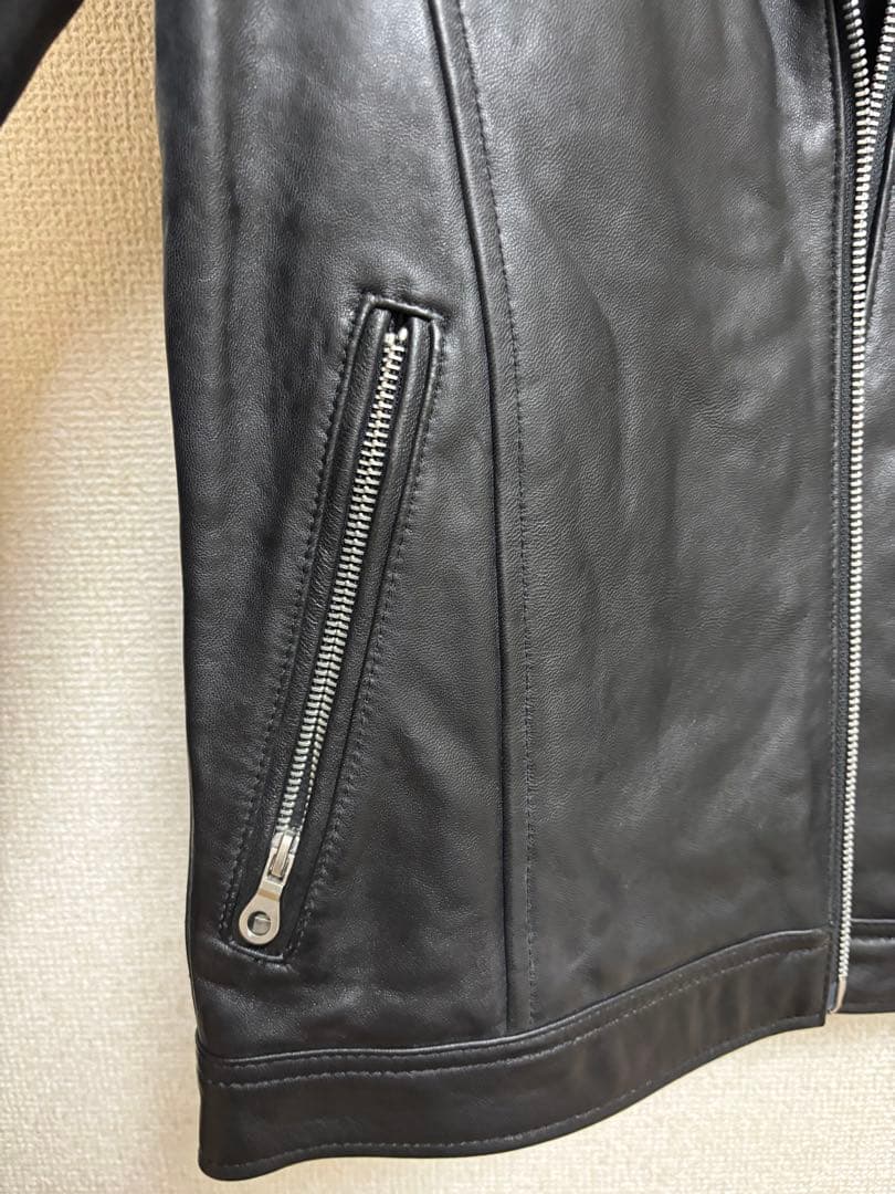 羊革シングルライダースジャケット