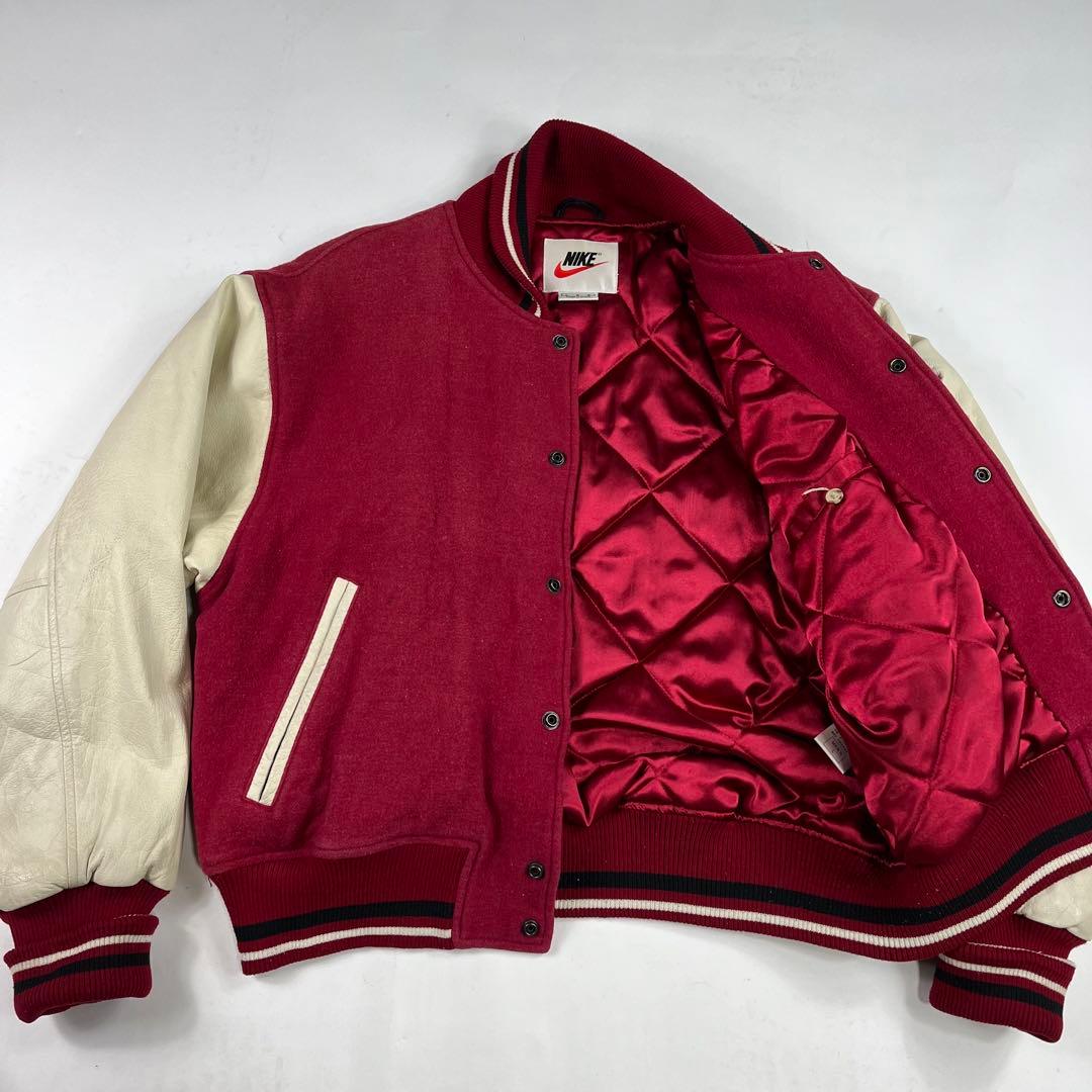 90’s Nike レザー 本革 スタジャン ウール 短丈 Y2K