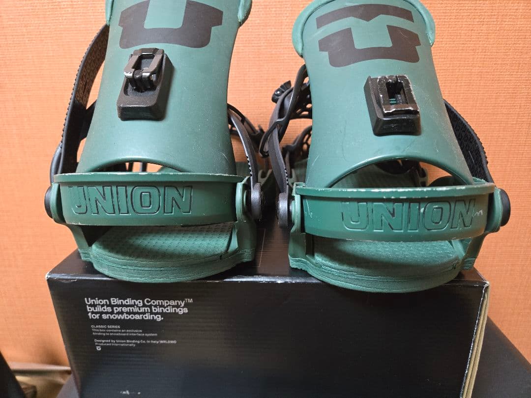 20.21年UNION スノーボードビンディング グリーンM