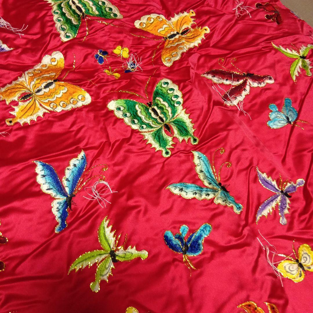 韓国刺繍 掛け布団 蝶々デザイン刺繍