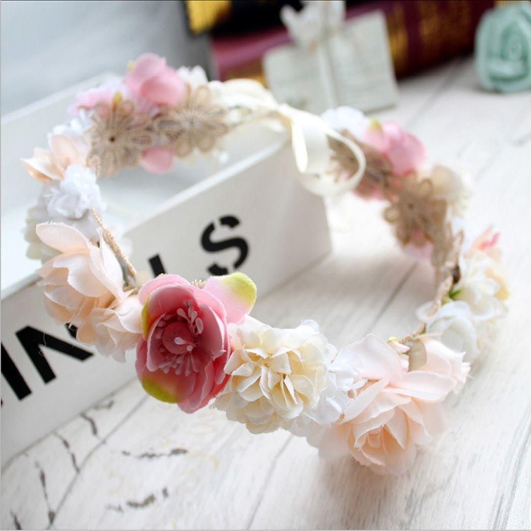 ベビー 花かんむり ヘアバンド ハーフバースデー 結婚式 花冠 1歳 誕生
