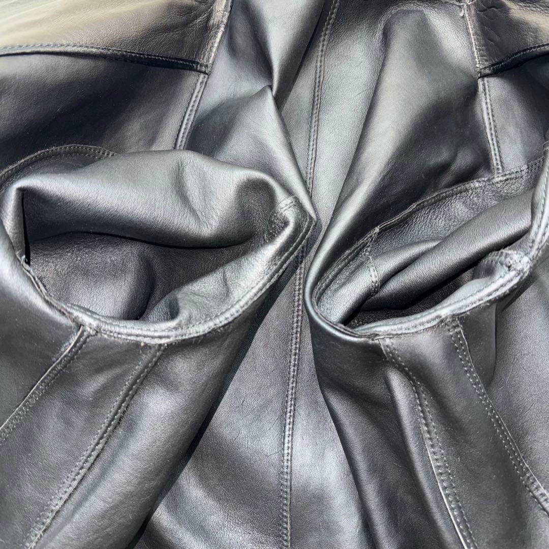 ✨美品・希少✨ Theory ベビー カーフ ロング レザーコート S ブラック