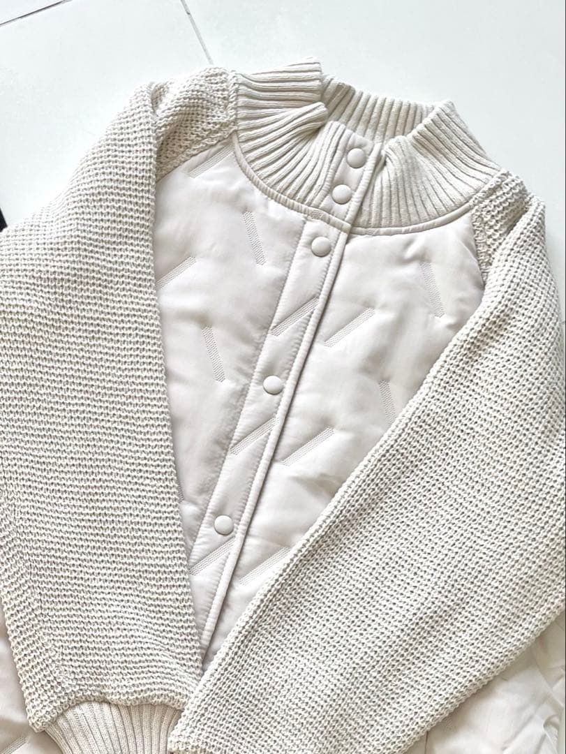 新品☆ヤマダヤスコットクラブニットスリーブロングブルゾン