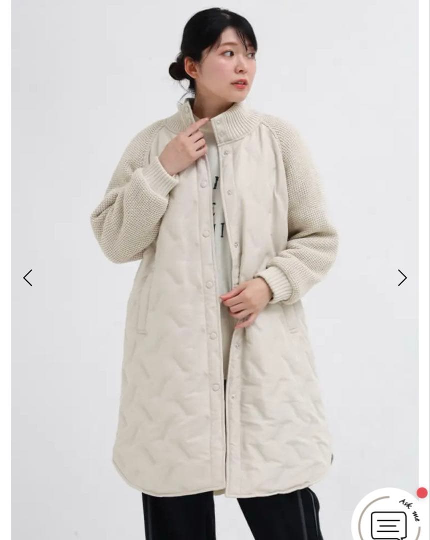 新品☆ヤマダヤスコットクラブニットスリーブロングブルゾン