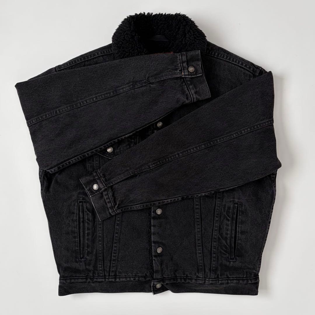 90s USA製 リーバイス ブラック デニムボアジャケット ヴィンテージ 黒