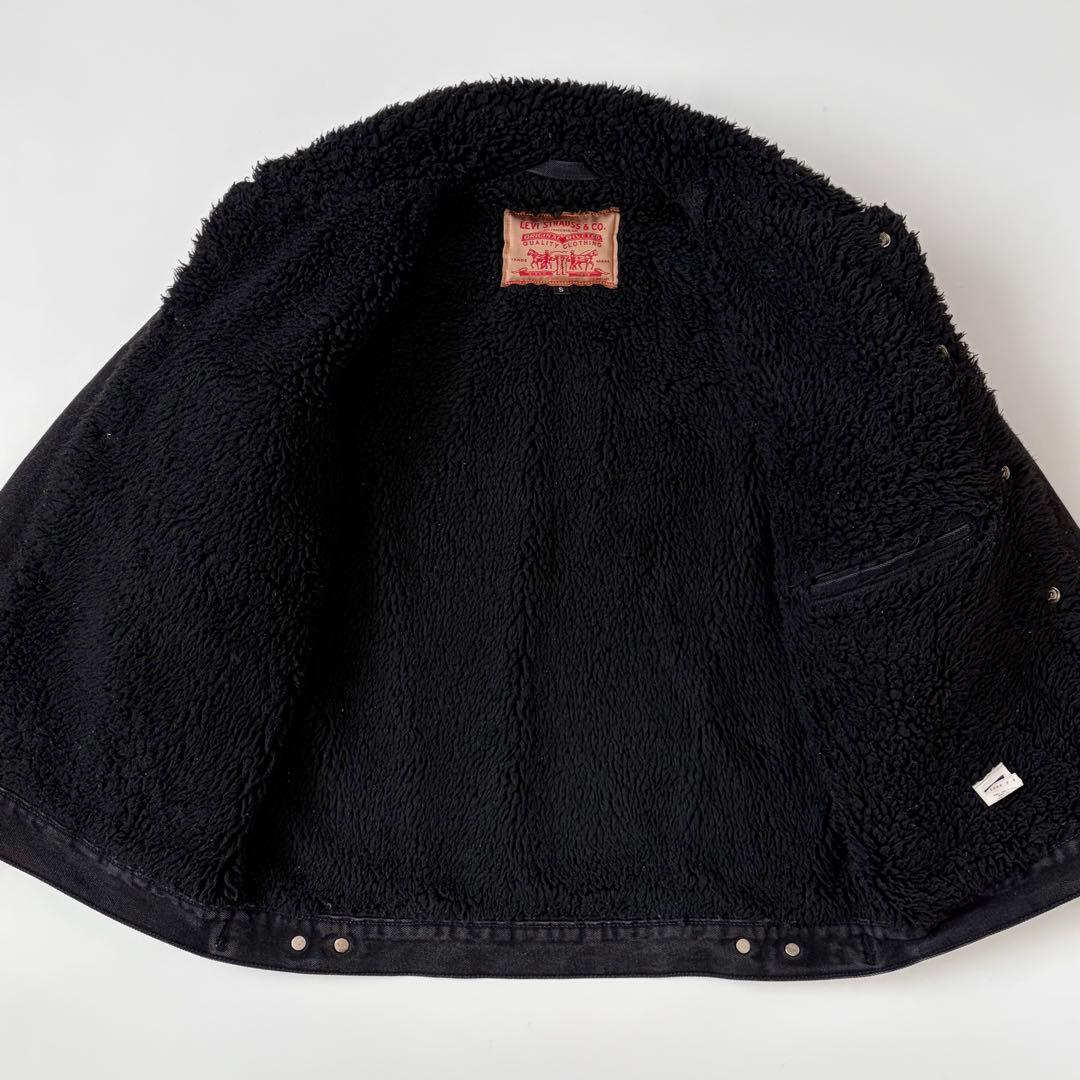 90s USA製 リーバイス ブラック デニムボアジャケット ヴィンテージ 黒