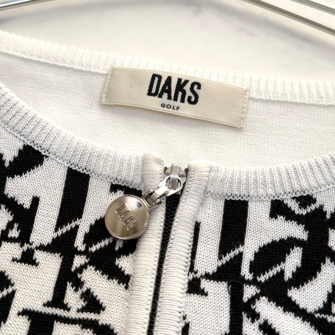 ダックスゴルフ】ニットセットアップ カーディガン スカート ロゴ柄