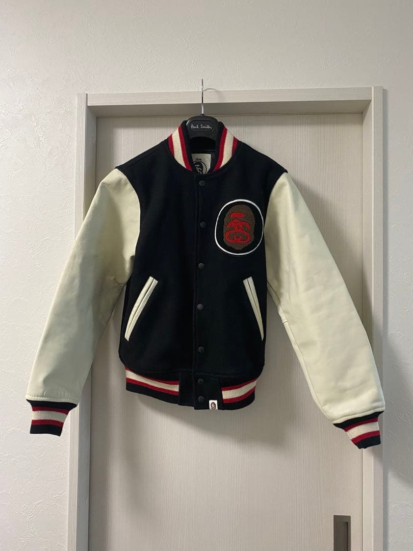 【希少】 STUSSY × A BATHING APE スタジャン S