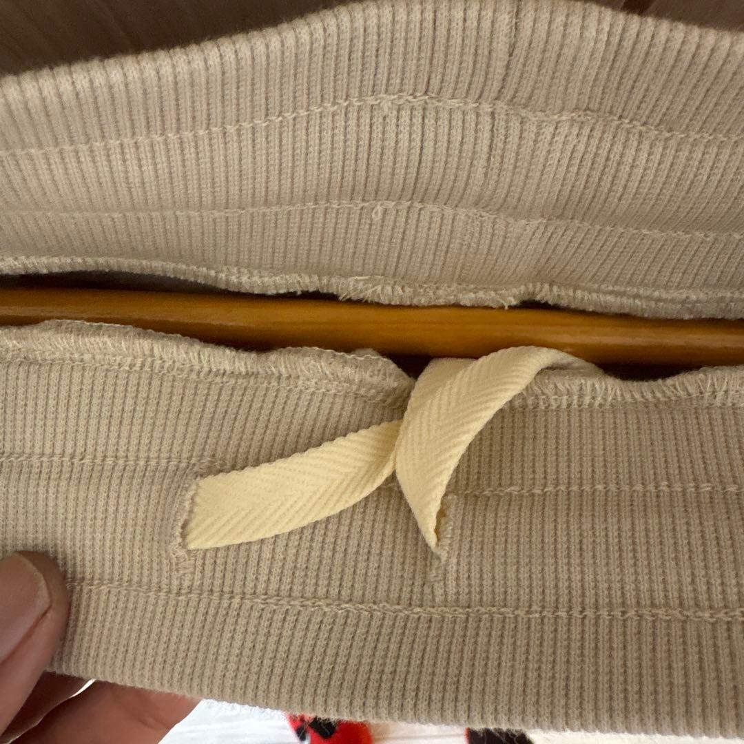 yomement フード付き白トレーナーパンツセット