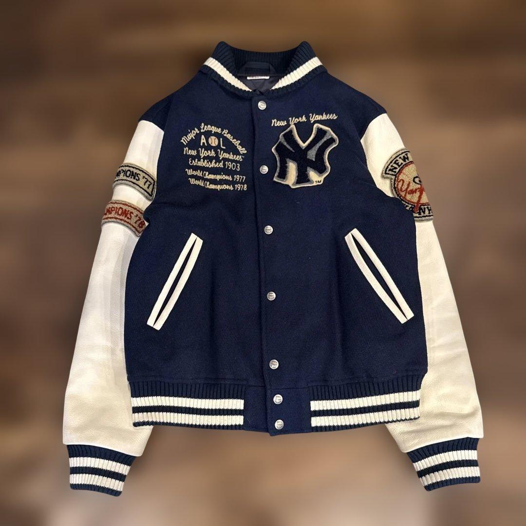 ユニクロ/New York Yankees スタジャン ネイビー×ホワイト/牛皮 - メルカリ