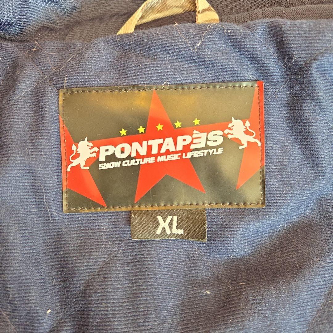 PONTAPES スノボウェア 上下セット XL リアルツリーカモ 迷彩 白 紺