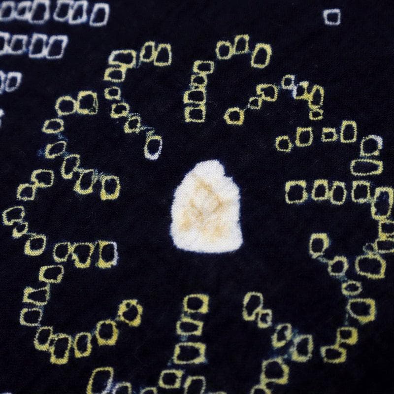 《手しぼり＊浴衣反物■流水菊花模様＊濃紺■お仕立て可◆夏着物■反24-146》