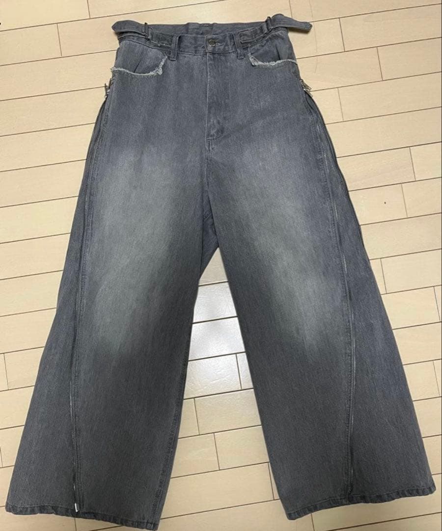 【GRANCY】ジップデザインバギーデニムパンツ