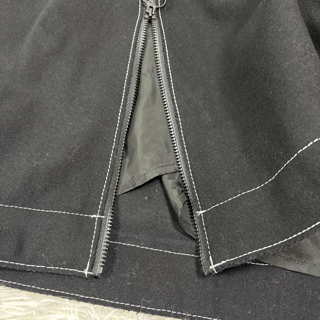 アドーア ADORE SUPER100 メルトンジレ ノースリーブコート 黒