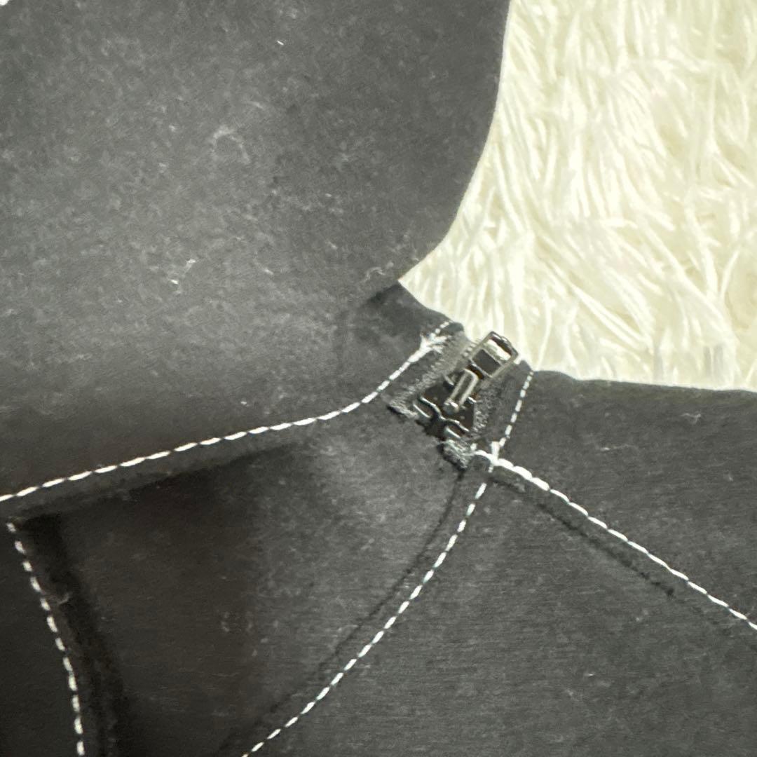 アドーア ADORE SUPER100 メルトンジレ ノースリーブコート 黒