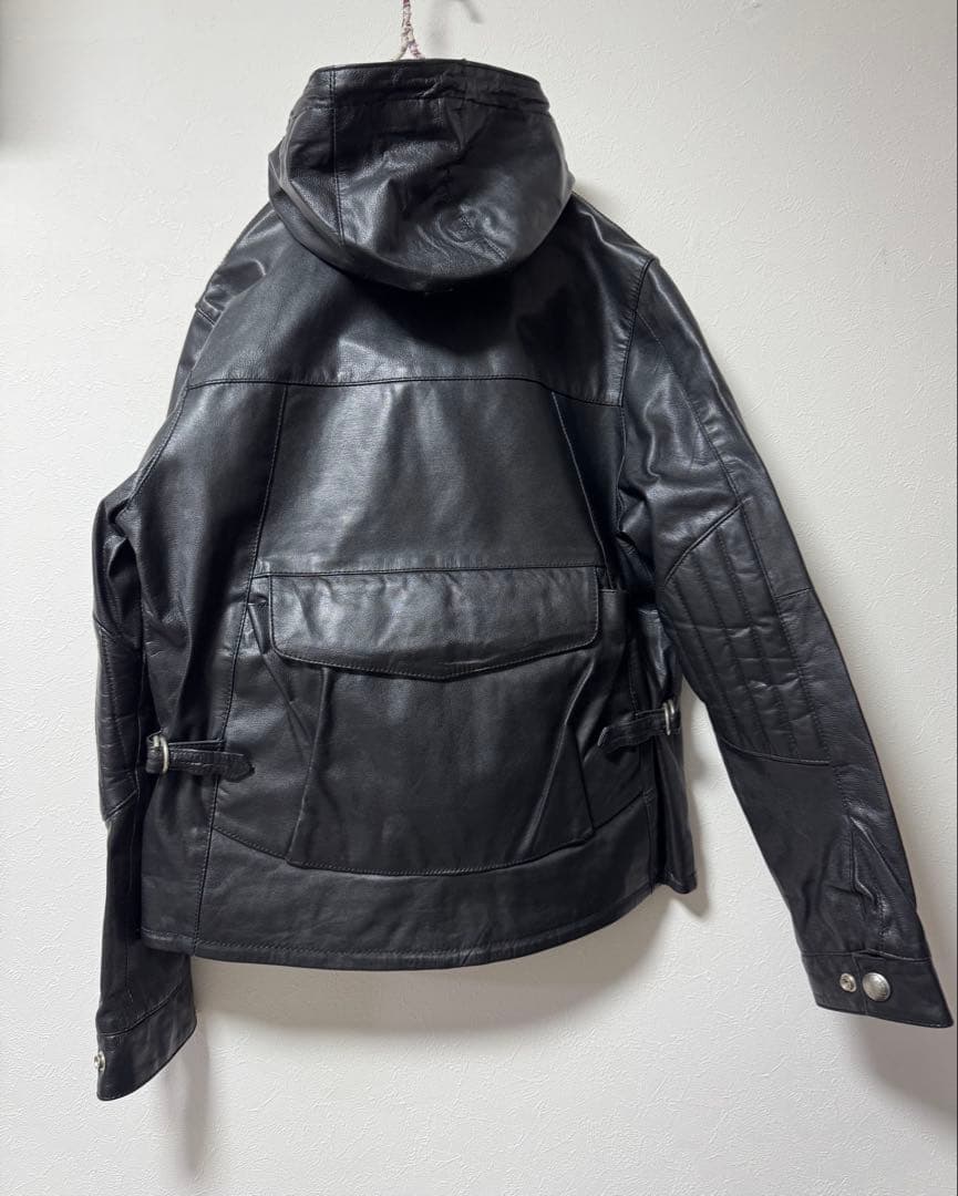 デグナー ROLE AND CODE フード付き本革ライダースジャケット M