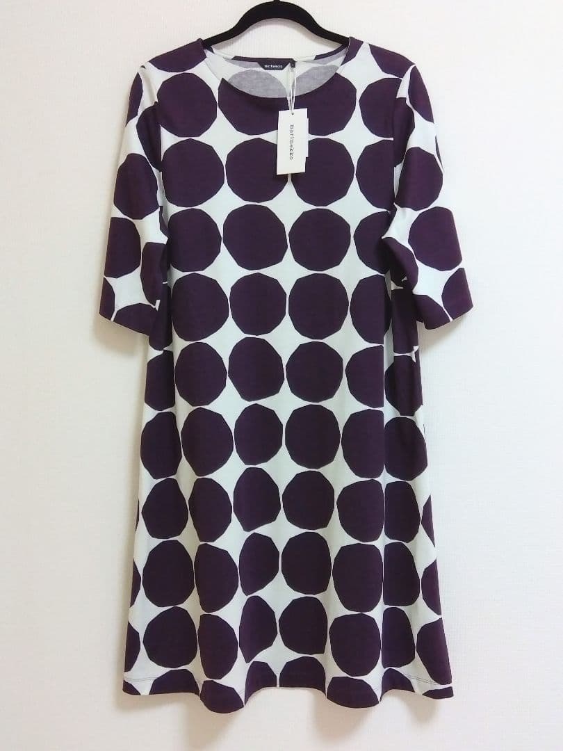 〈新品タグ付き〉marimekko マリメッコ ドット柄ワンピース パープル
