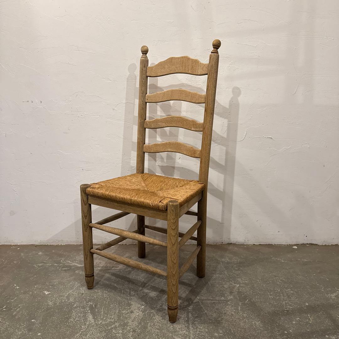 年末年始saleヴィンテージ ダイニングチェア　カフェチェア　藁座面　剥離　4