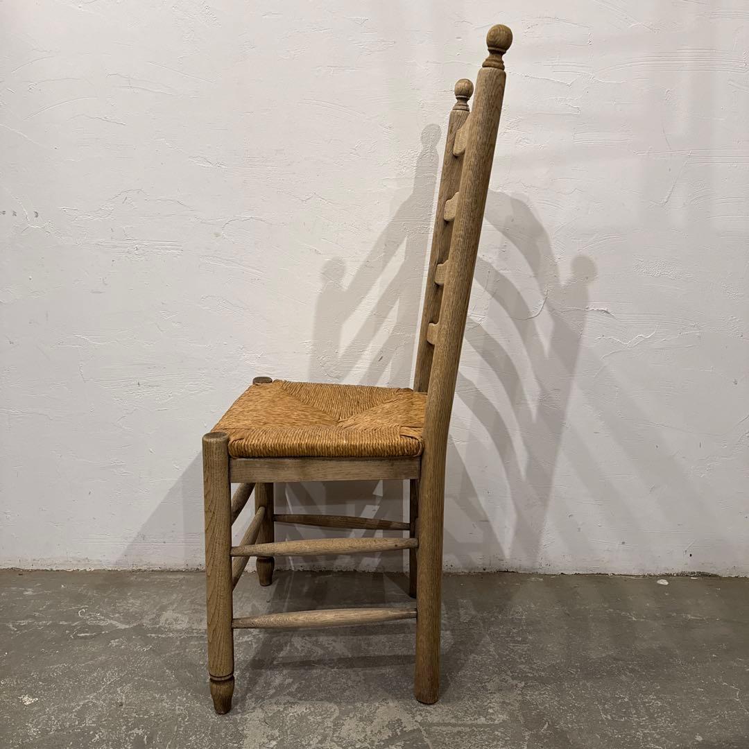 年末年始saleヴィンテージ ダイニングチェア　カフェチェア　藁座面　剥離　4