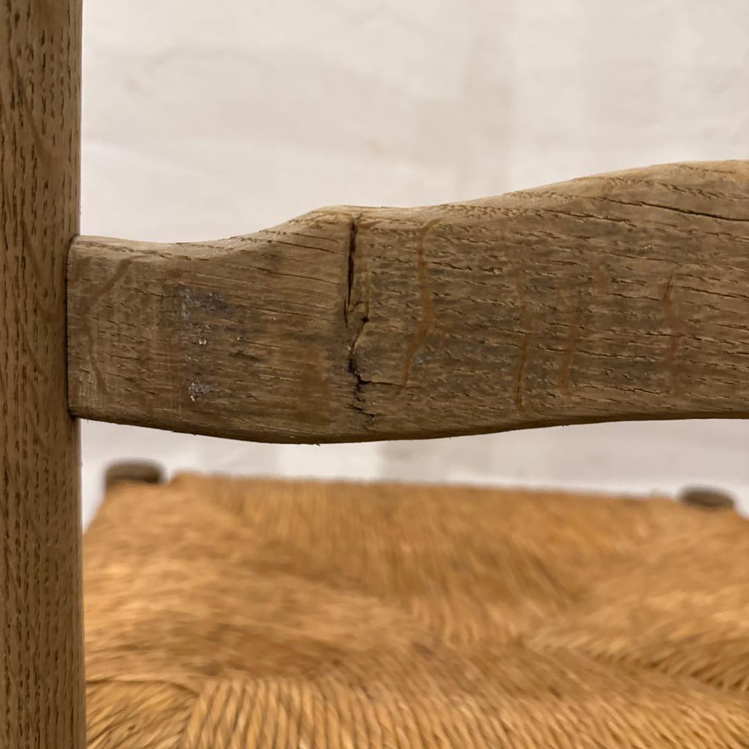 年末年始saleヴィンテージ ダイニングチェア　カフェチェア　藁座面　剥離　4