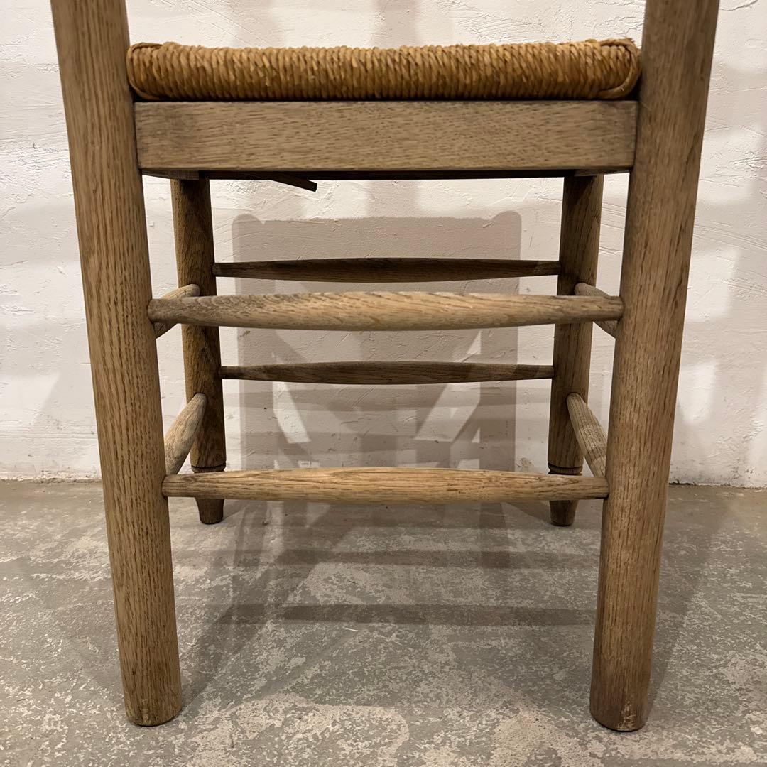 年末年始saleヴィンテージ ダイニングチェア　カフェチェア　藁座面　剥離　4