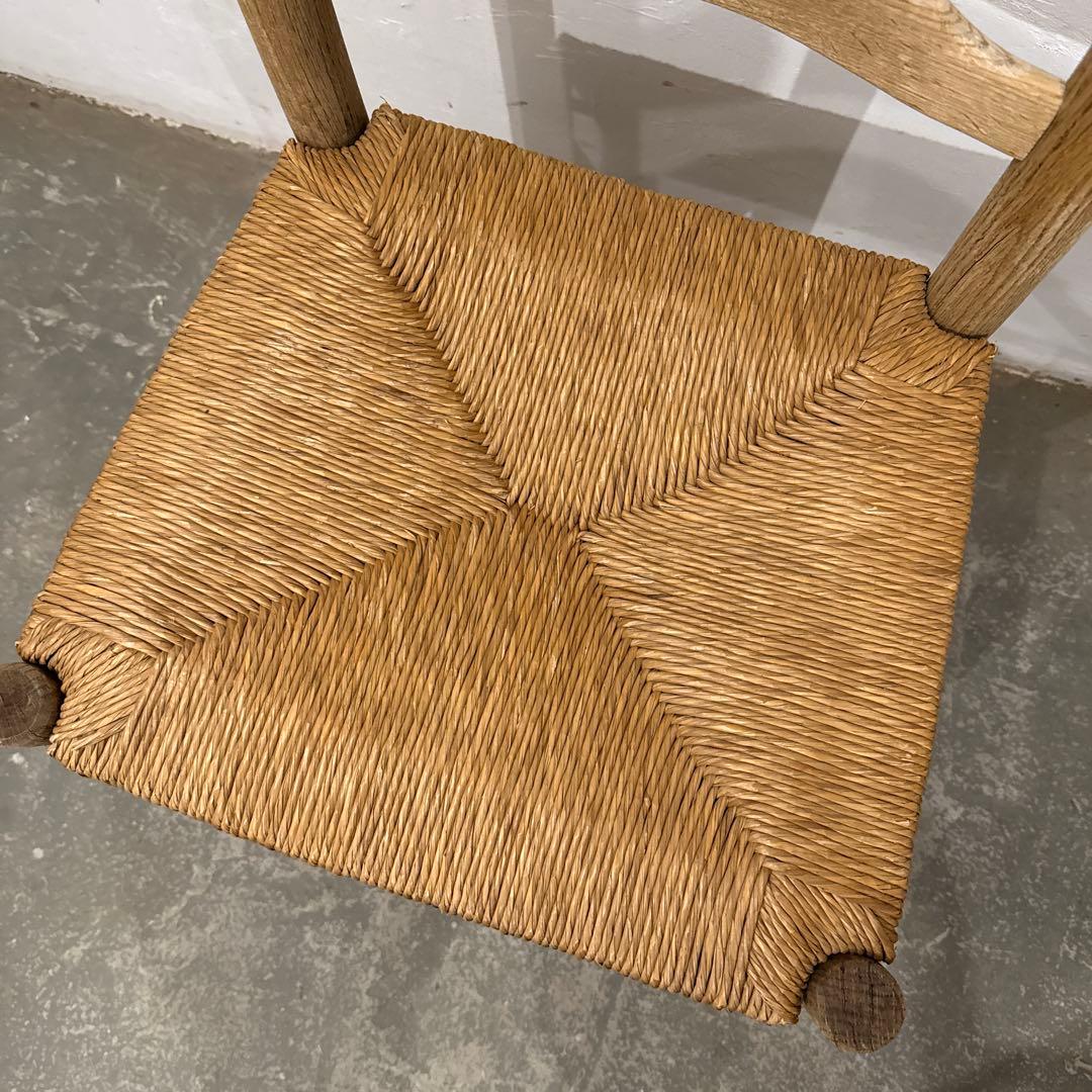 年末年始saleヴィンテージ ダイニングチェア　カフェチェア　藁座面　剥離　4