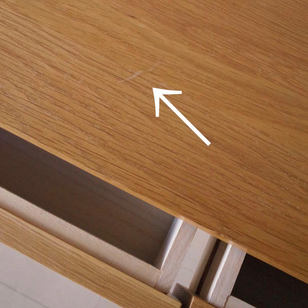 無印良品　オーク　無垢材デスク　木製 机 引き出し付き 作業台　北欧　完売品