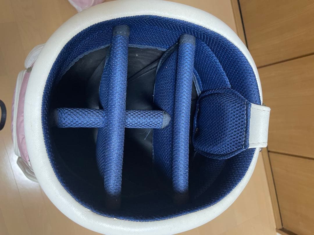 adidas ピンク キャディバッグ　ストライプ