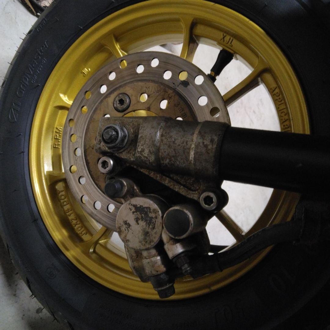 ①フロント　10インチホイール　タイヤ　ディスクホイール　ホンダライブディオZX